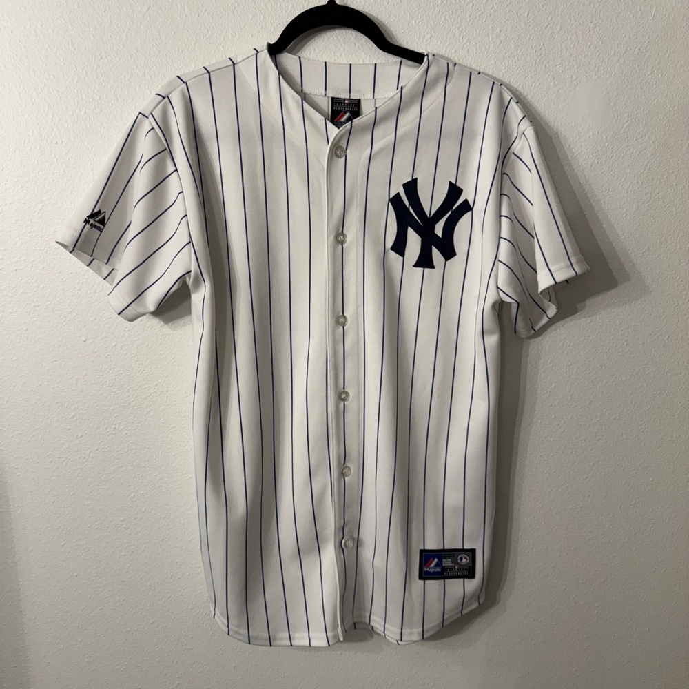 Majestic White and Blue Yankees Jersey